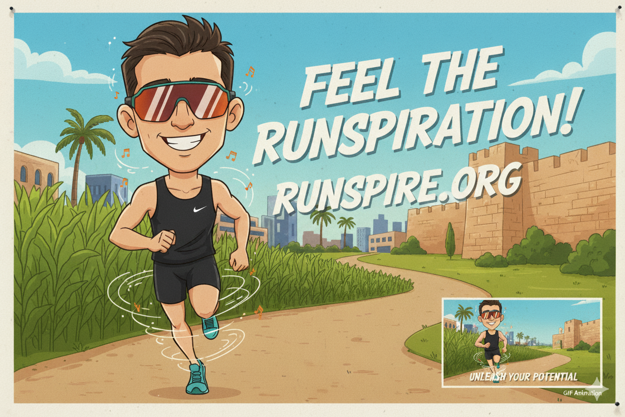 Feel the Runspiration - Cartoon runner illustration